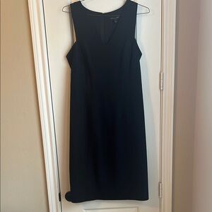 Banana Republic Black Sheath Midi Dress V-Neck Sleeveless